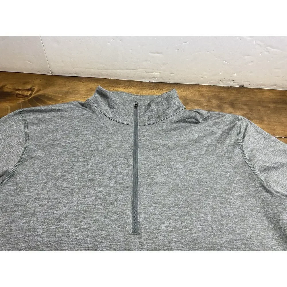 Lululemon Soft Jersey Half Zip Mens Large Heathered Slate Brown Army Green